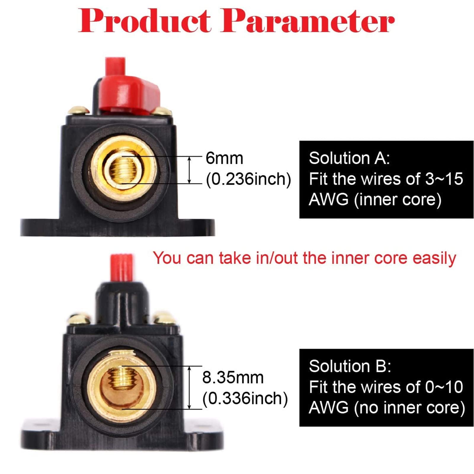 20A Audio Inline Circuit Breaker Reset Fuse Powmr Reset ,0-8 Gauge 20 Amp Fuse Holder With Manual Reset For 12V-24V Dc Car Audio