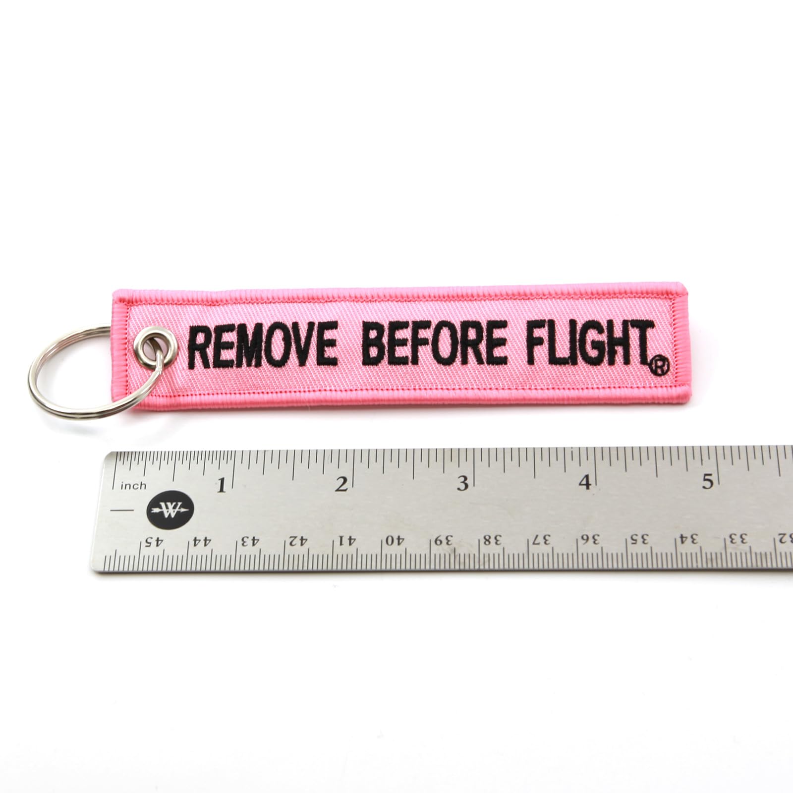 Rotary13B1 Remove Before Flight Keychain - Pink - Stainless Steel/Aluminum - 1"x5" - Model RBF1184