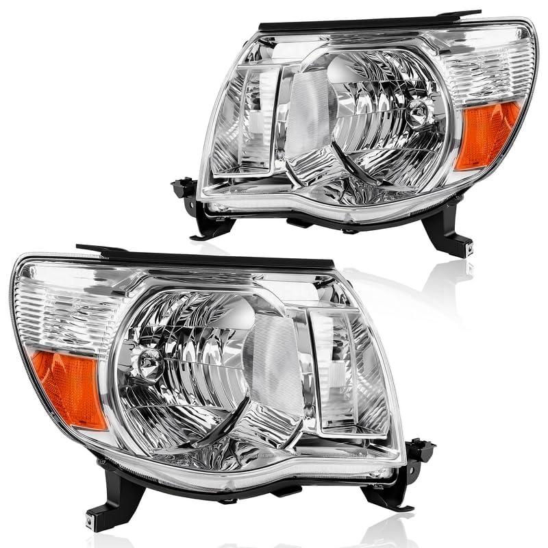 DWVO Headlights Assembly Compatible with 2005 2006 2007 2008 2009 2010 2011 Toyota Tacoma Pickup Truck OE Style Replacement Chro