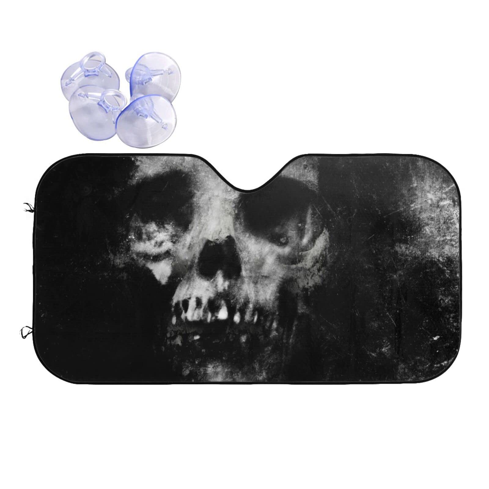 Scary Halloween Spooky Skull Horror Windshield Sunshade For Car Suv Truck Foldable Uv Ray Reflector Front Window Sun Shade Visor