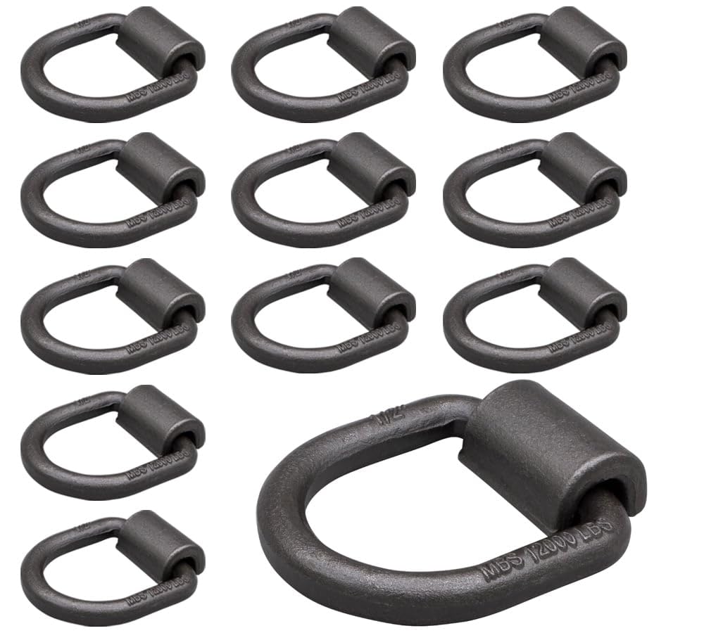 Mytee Products (12 Pack) 1/2'' Heavy Duty Weld-On Forged D Ring 12,000 Lbs