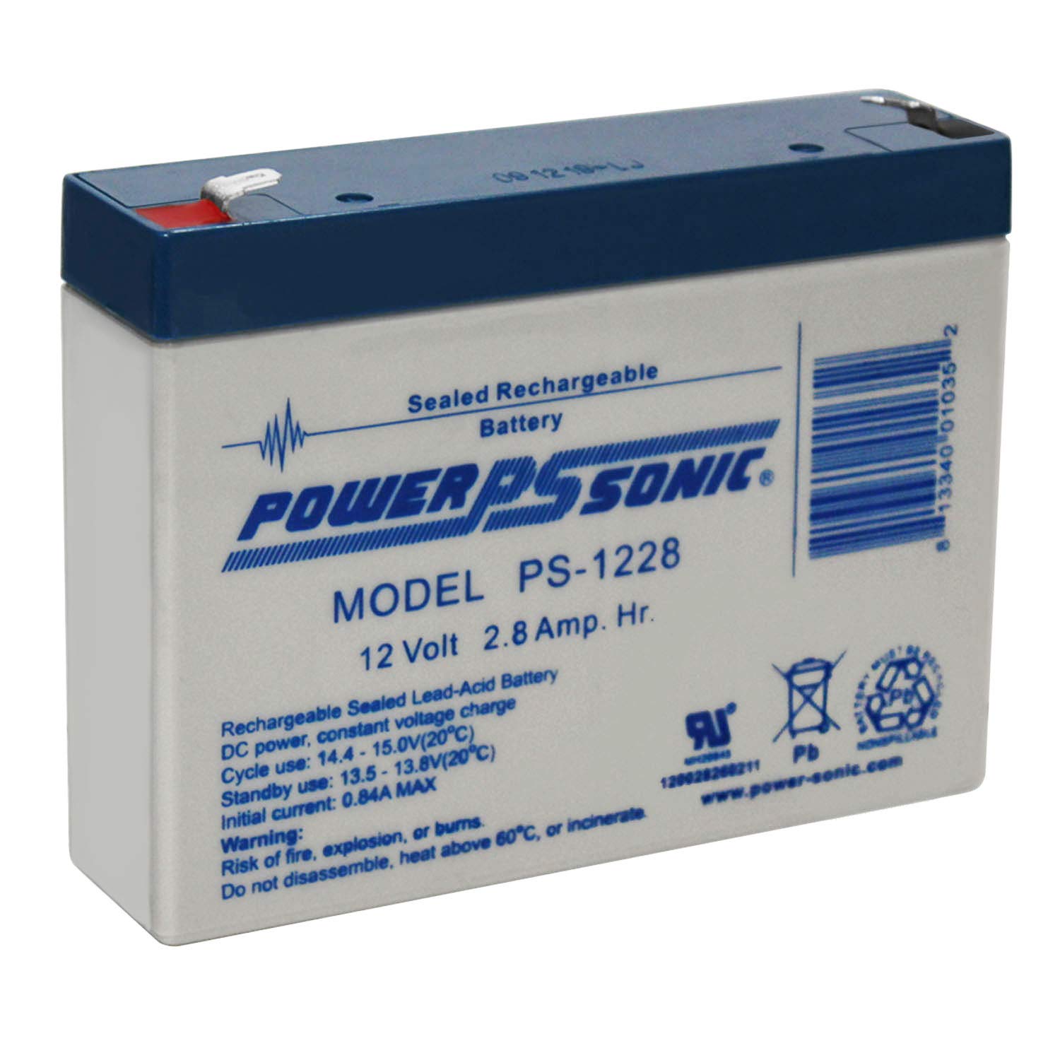 Ps-1228 12V, 2.8 Ah Rechargeable Lead Acid Battery