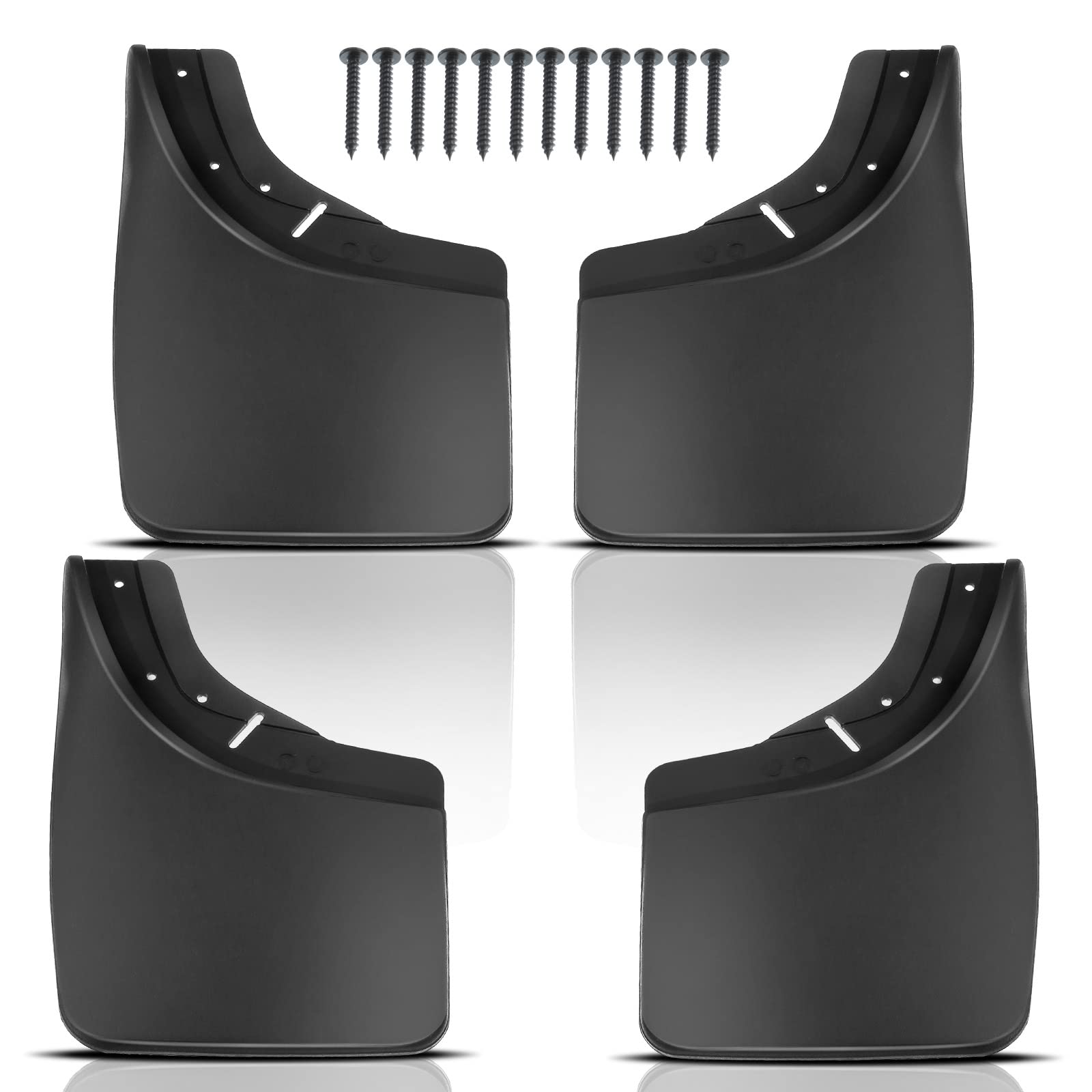 Yhtauto Set Of 4 Mud Flaps Splash Guards Accessories Replacement For Chevrolet Gmc C1500 C2500 K1500 K2500 Suburban C3500 K3500 Yukon Tahoe, Front And Rear Lh Rh, Black