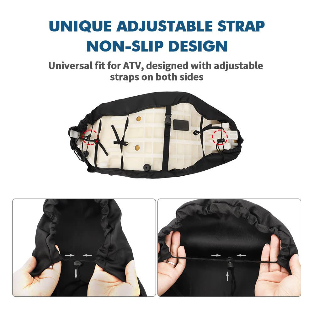 Motoqueen Atv Seat Covers Universal Waterproof-Resistant Cover Fits For Sportsman | Rancher | Foreman | Scrambler | Kodiak | Pol