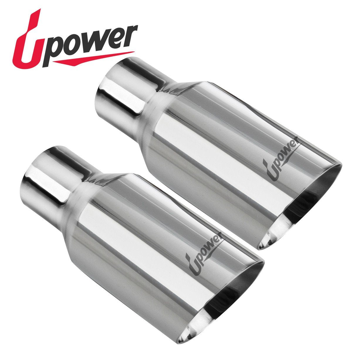 Upower Pack of 2 Exhaust Tip 2.5 inch Inlet 4 inch Outlet 9'' Long 304 Stainless Steel 2.5'' to 4'' Diesel Exhaust Tailpipe Tip