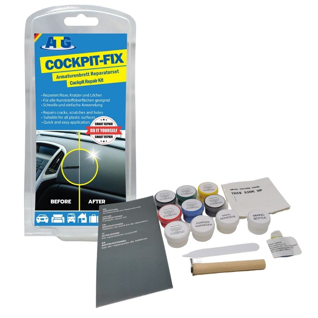 ATG Car Dashboard Repair Kit - Dashboard Repair for Cracks & Breaks - Leather & Vinyl Repair - Epoxy Glue Set - Leather & Vinyl