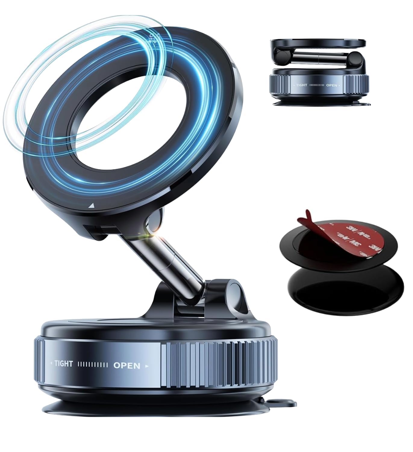 SANDHIX ENTERPRISE 360 Vacuum Magnetic Car Phone Holder, Strong Suction Cup Phone Mount for Car Dashboard Windshield, HandsFree