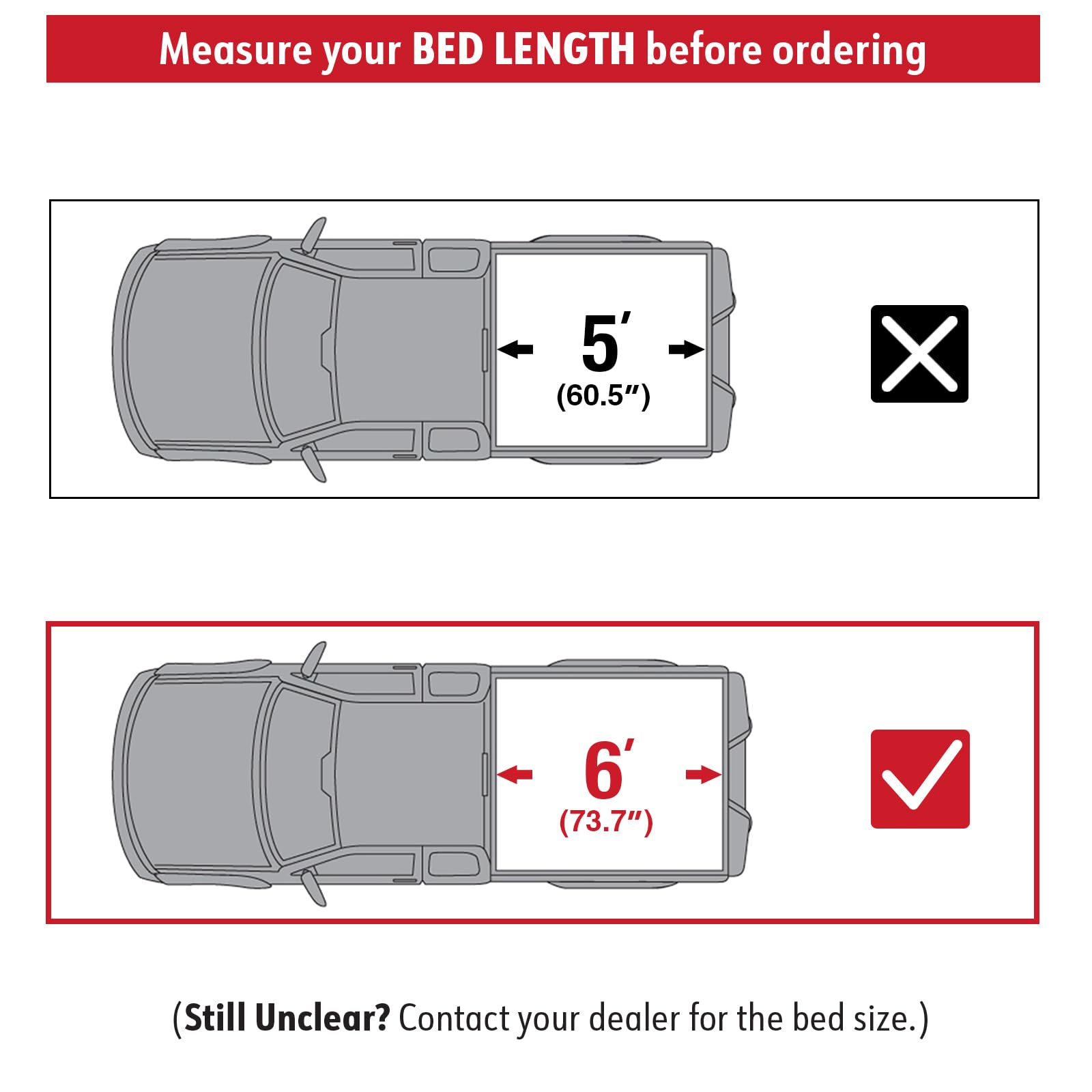 Maxmate Soft Tri-Fold Truck Bed Tonneau Cover Compatible With 2016-2023 Toyota Tacoma | 6' (74'') Bed | Tct371631