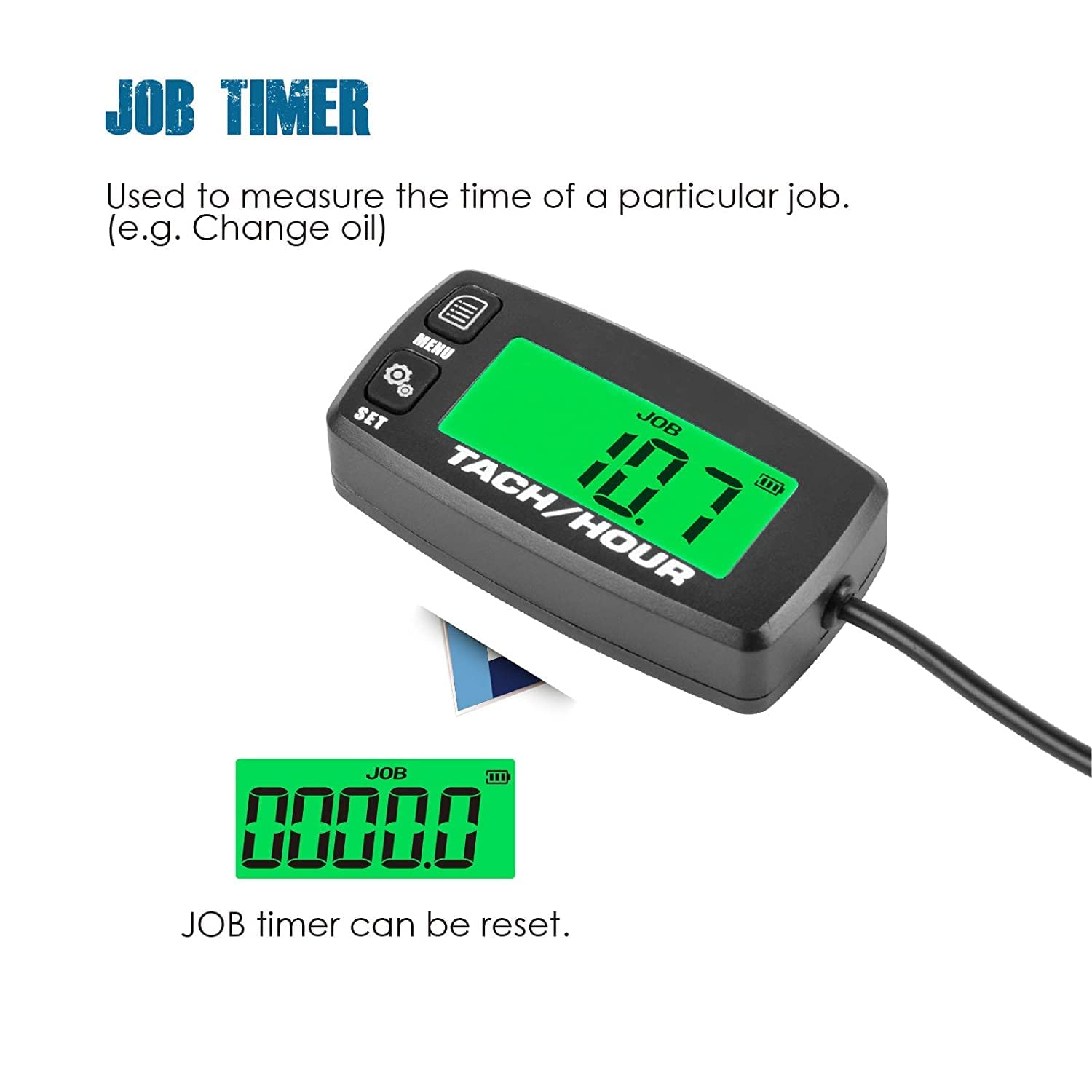 Runleader Digital Maintenance Tach/Hour Meter,Battery Replacement for Small Gas Engine,Used on Riding Lawn Tractor Generator Com