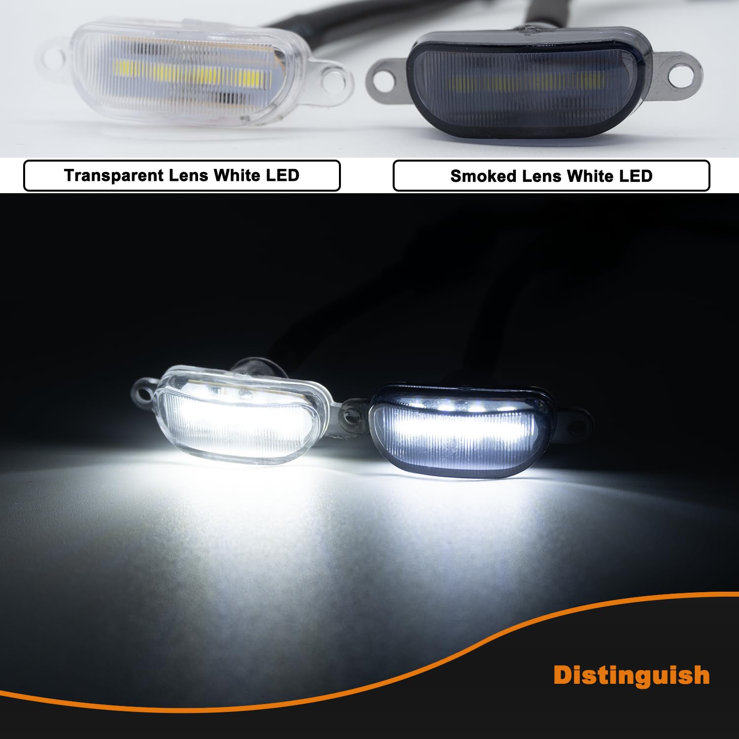 Boigoo Front Grilles Marker Lights 3Pcs 4Led Compatible With Dodge Ram 1500 2013-2018 & Ford F-150 Raptor 2004-2019, Decorative Cars Grid Grilles (White - White Lens)