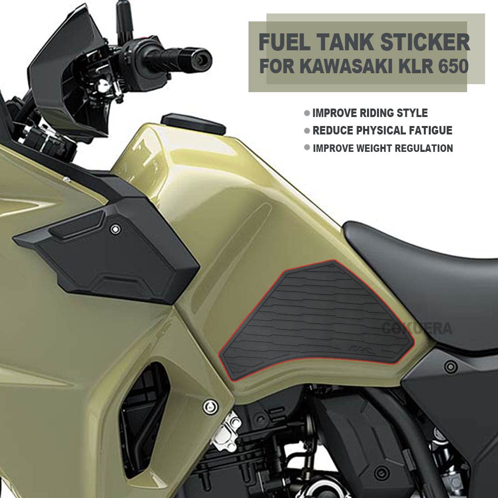 Motorcycle Accessories Tank Pad Rubber Anti-Slip Scratch-Resistant Protector Sticker For Klr 650 Klr650 2021 2022
