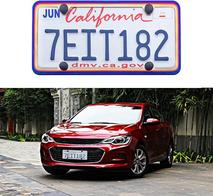 Livtee Motorcycle License Plate Frames, 2 Pcs Car Licence Frame Parts, 4 Holes Stainless Steel With Slim Design For Us Auto Powe