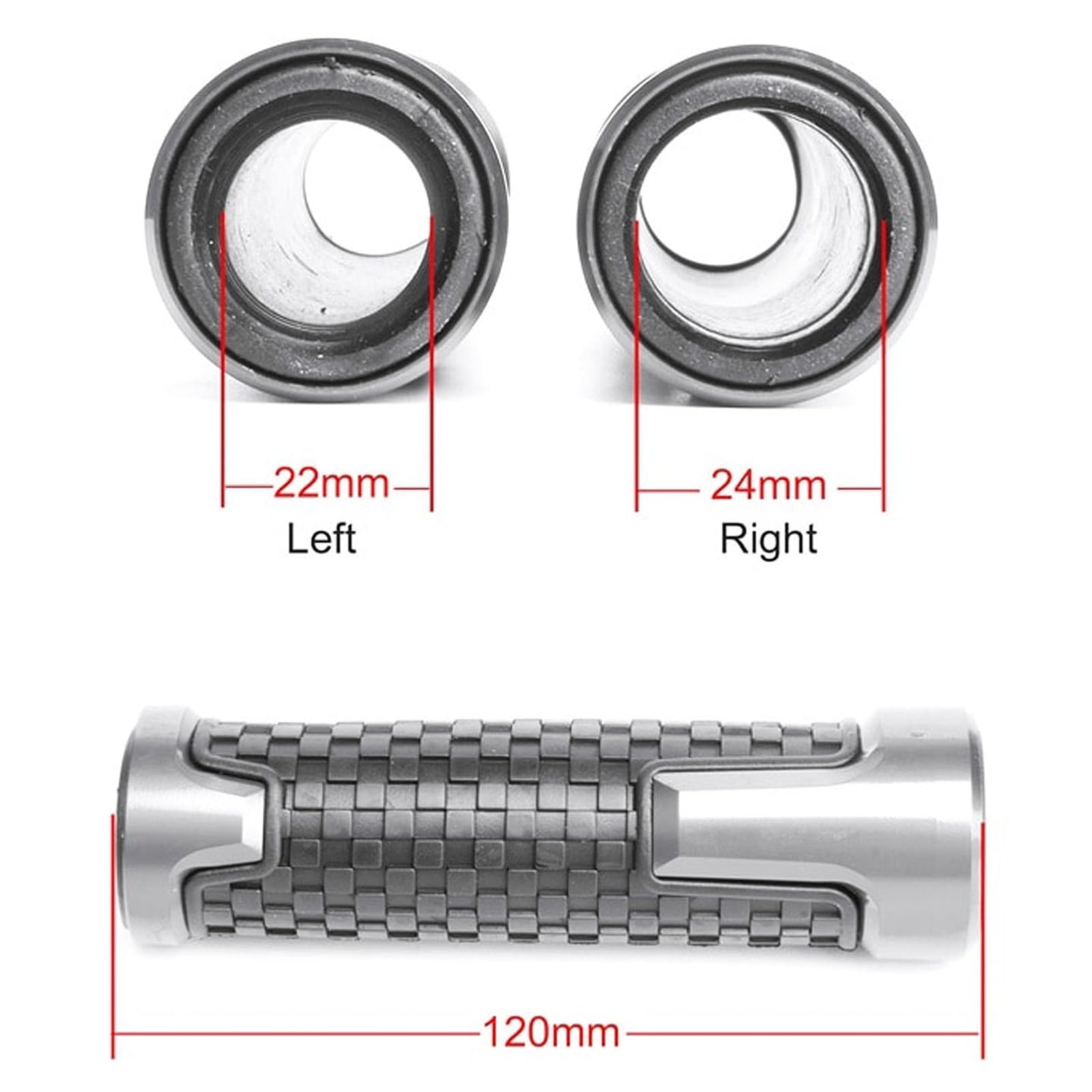 ZYAKOMO 7/8 22mm Aluminum Motorcycle Handlebar Grips Fit for Kawasaki Ninja 650 Ninja 400 Ninja 1000 2017-2023 2024 Ninja 500