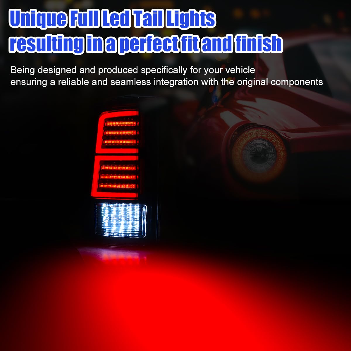 Nixon Offroad Led Tail Lights Assembly For 2009-2018 Dodge Ram 1500 2500 3500 W/Factory Halogen Taillights Model, Full Led Tail Lights Pair For 2019-2023 Ram 1500 Classic Only (Smoked)