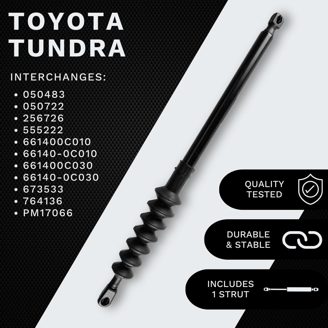 Lift Supports Depot Tailgate Lift Supports for Tundra 2007-2021, Steel, Black, Model PM17066, Direct Fit, Easy Installation