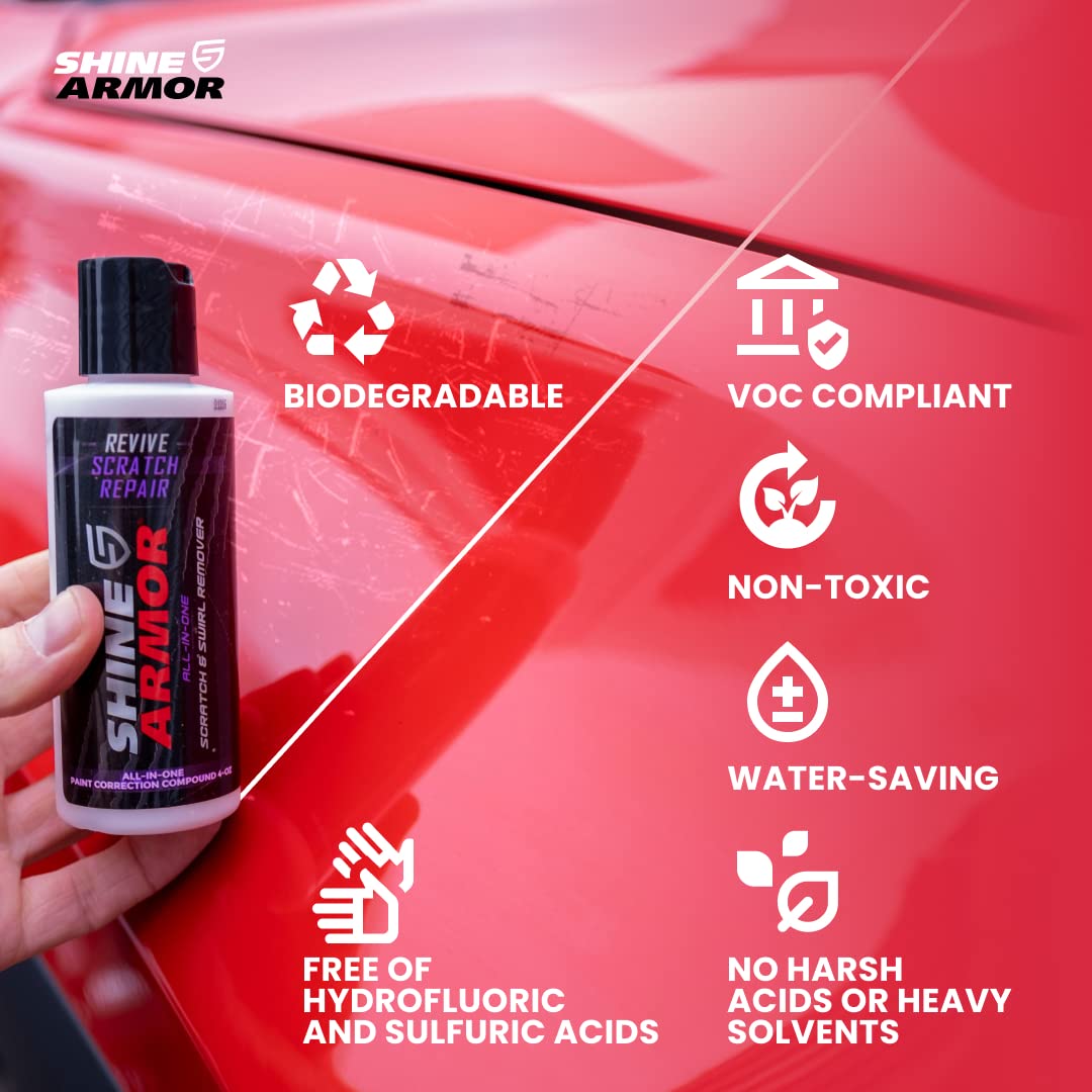 SHINE ARMOR Car Scratch Remover Polish - 4oz Repair & Protection, Model 7340439917283