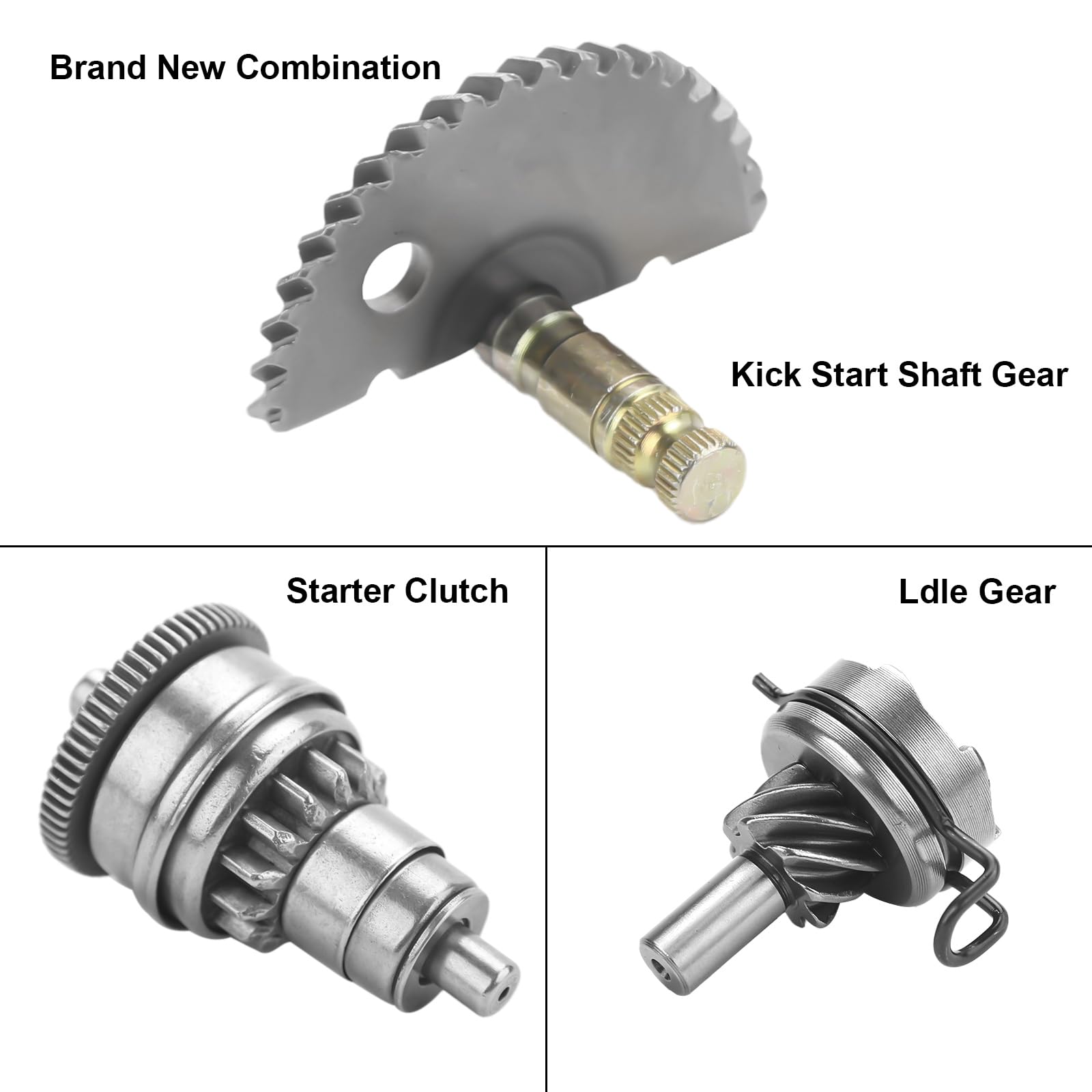 GY6 Start Gear + Kick Start + Gear Shaft Pedal Kit Fits for GY6 49cc 50cc 139QMB Engine Moped ATV Scooters Roketa Taotao Jonway