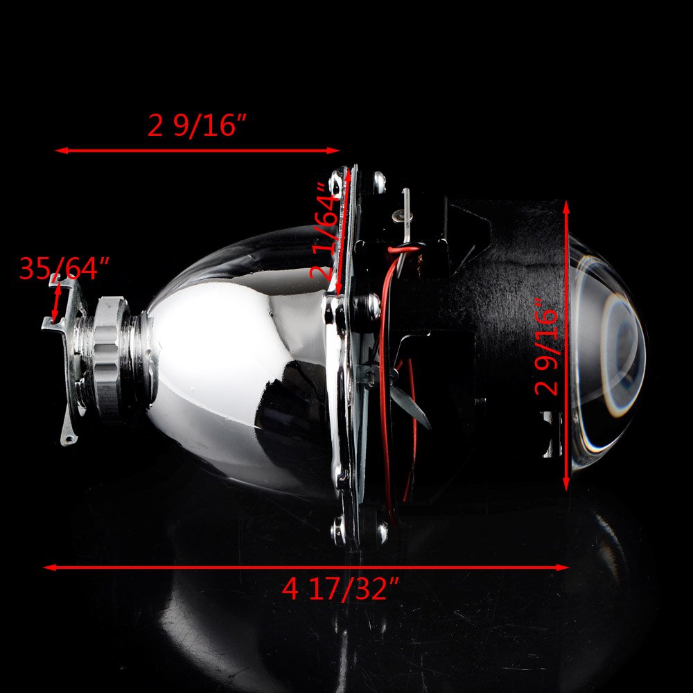Amopa Compatible With H4 H7 H11 9005 9006 9007 H13 Headlight 1 Pair Of Mini Bi-Xenon Projector Lens Low High Beams With Shrouds Kit, Black1
