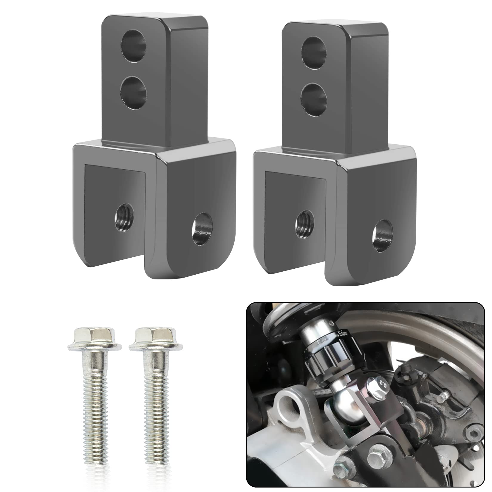 M8 8Mm Rear Shock Extender Absorbers Universal Motorcycle Riser Heightening Adapter High Damping Device Thicken Pad Chassis Exte
