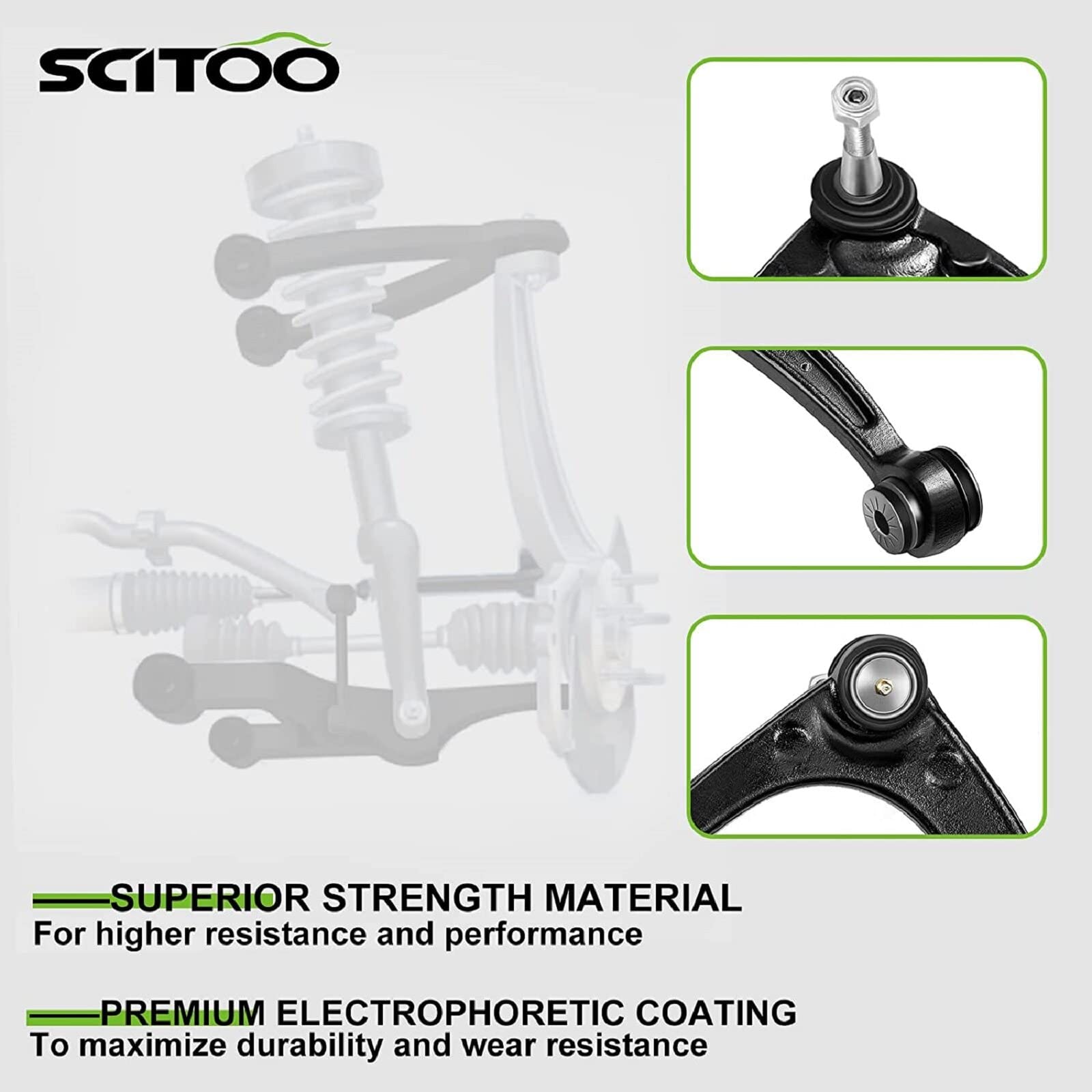 Scitoo 8Pcs Front Suspension Kit Outer Inner Tie Rod End W/Boot Sway Bar End Link Replacement For 2011-2019 For Ford Explorer 2013-2019 For Ford Police Interceptor Utility