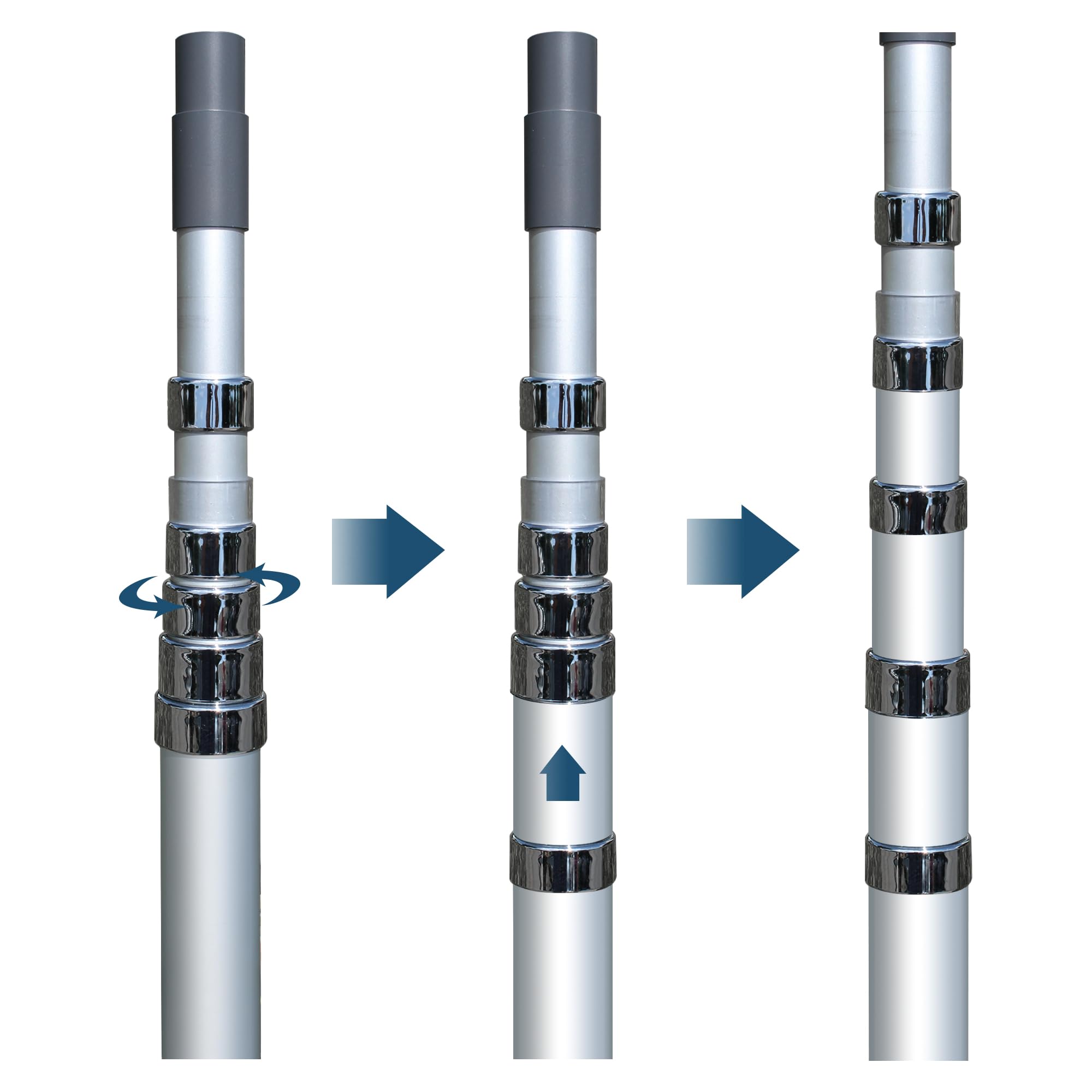Eez Rv Products Telescopic Pole With Starlink Adaptor (For V2) 25'' For Cabins And Beach House