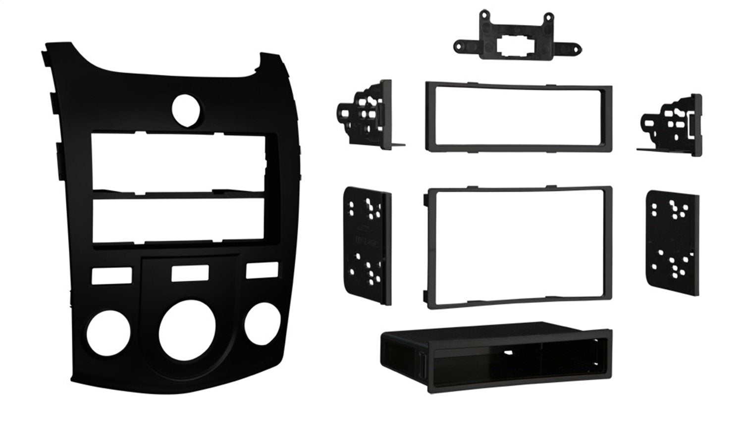Metra Electronics 99-7338B Kia Forte 2010-Up Installation Dash Kit for Double DIN/ISO Radios, Black