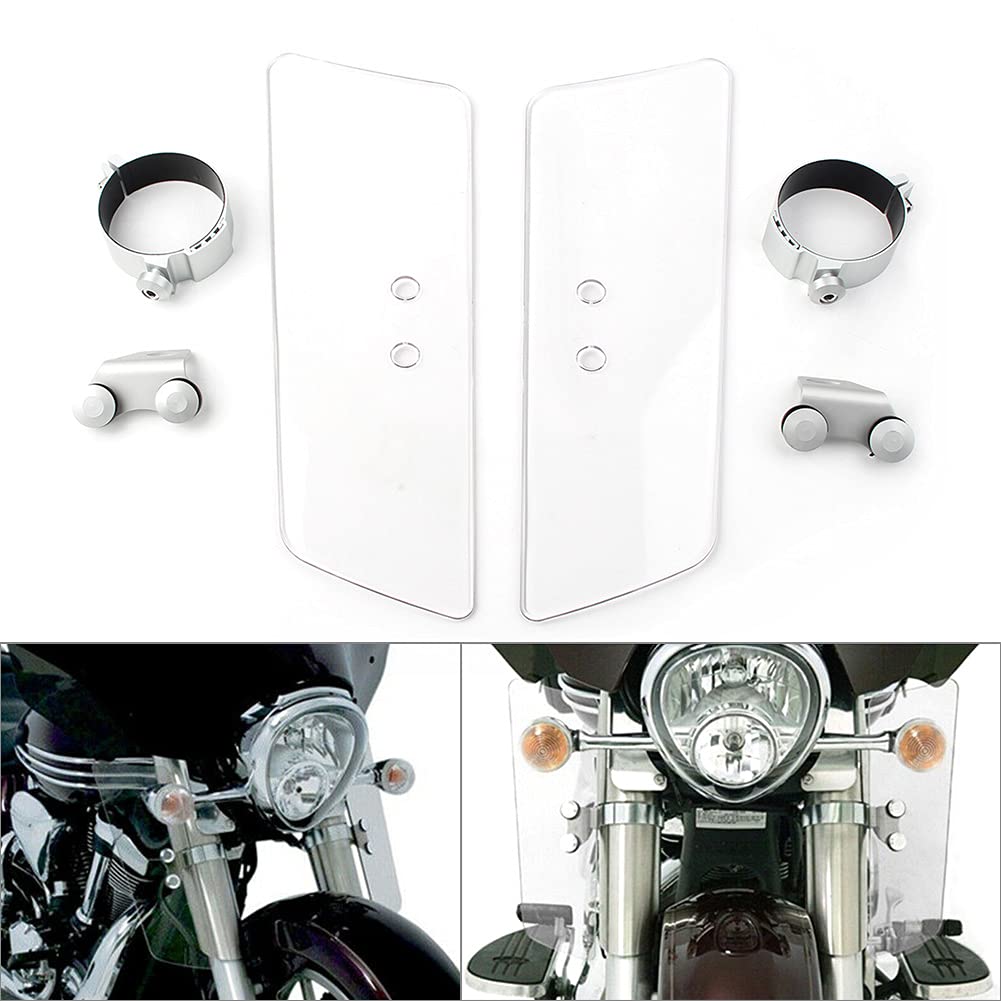 Newsmarts Motorcycle Front Fork Wind Deflector Shield For Honda Shadow Vt1100 Vt750 Vtx1300, For Kawasaki For Vulcan Classic Vn1