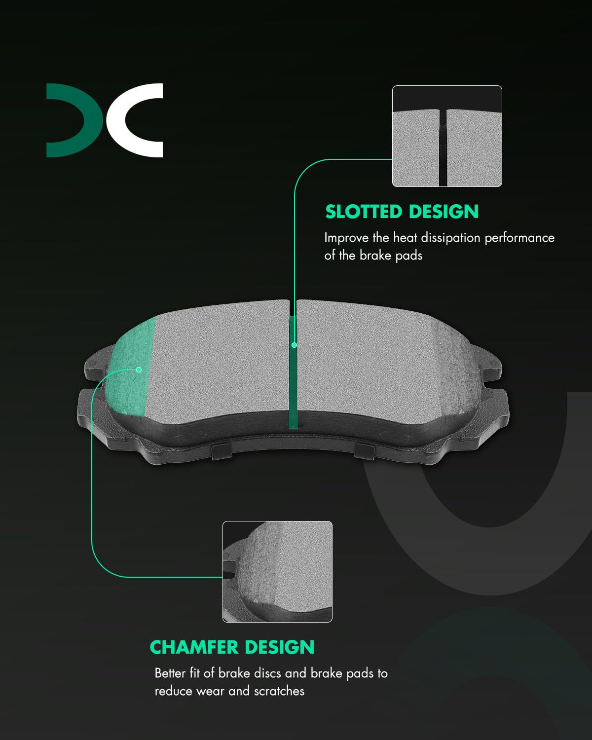 Scitoo D924 D813 Ceramic Brake Pads Sets Front & Rear Fit For Hyundai Elantra 07-09,For Hyundai Sonata 2003-2008,For Hyundai Tuc