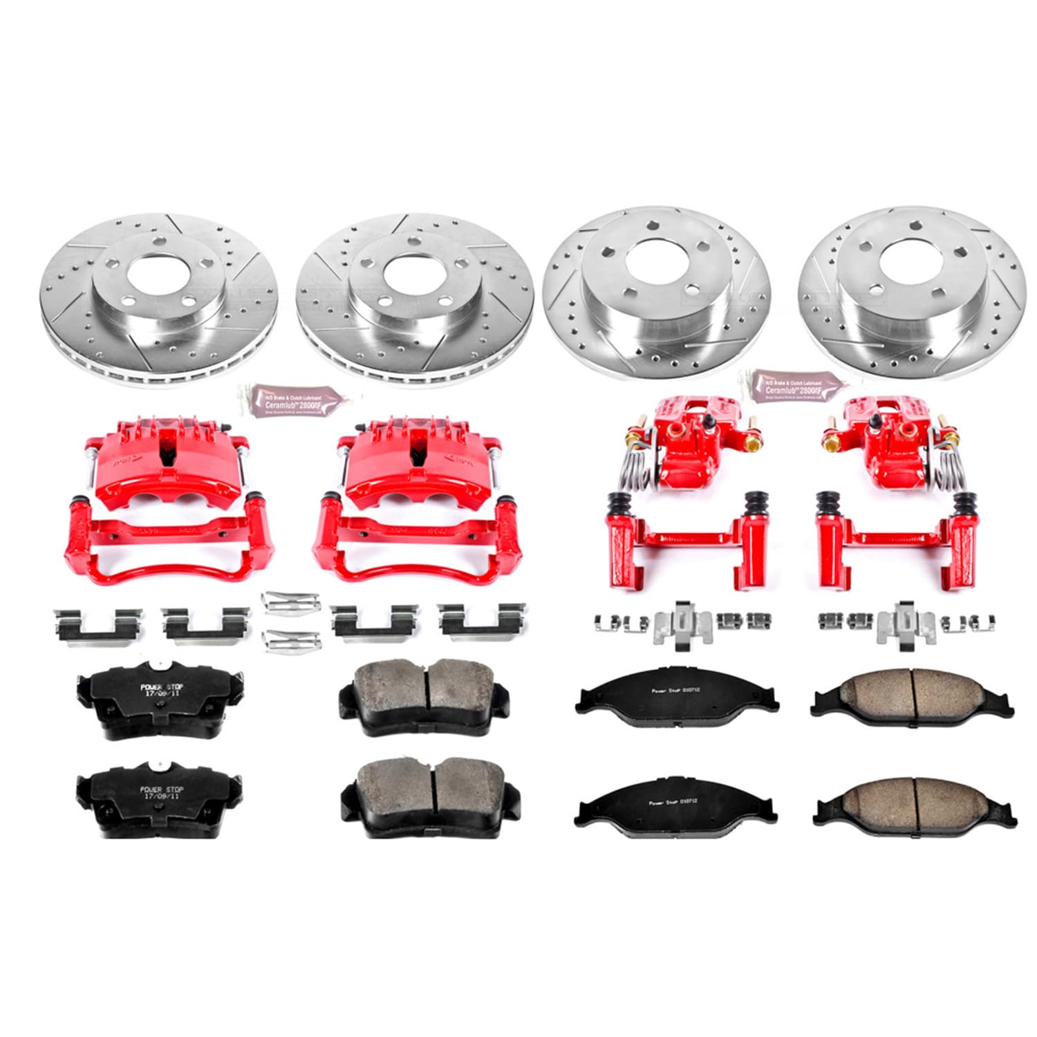 Power Stop (Kc1302) 1-Click Performance Brake Kit With Calipers For Ford Mustang 1999-2002 [Model Specific]