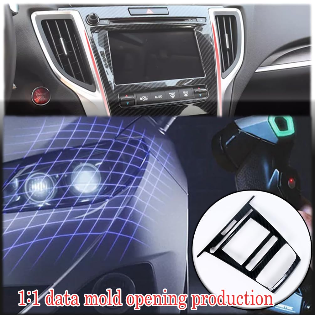 MUXEE Center Console Navigation Panel Frame - Sport ABS Interior Accessory for Acura TLX 2015-2020 - Carbon Fiber Finish