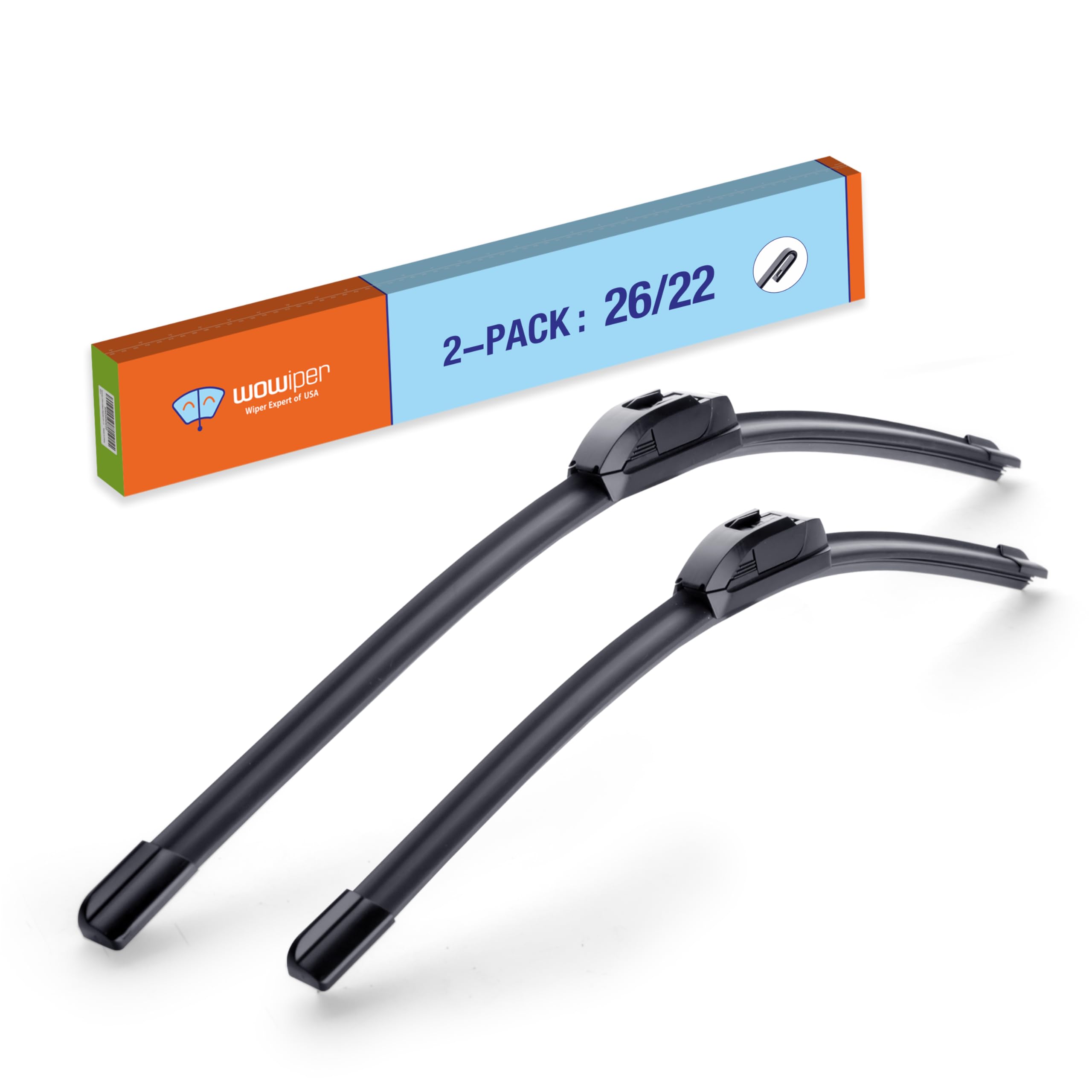 Wowiper Oe Quality Windshield Wiper Blades - 26 And 22 Inch (Set Of 2), Metal Base For 300% More Stable, For Honda Odyssey 22-05