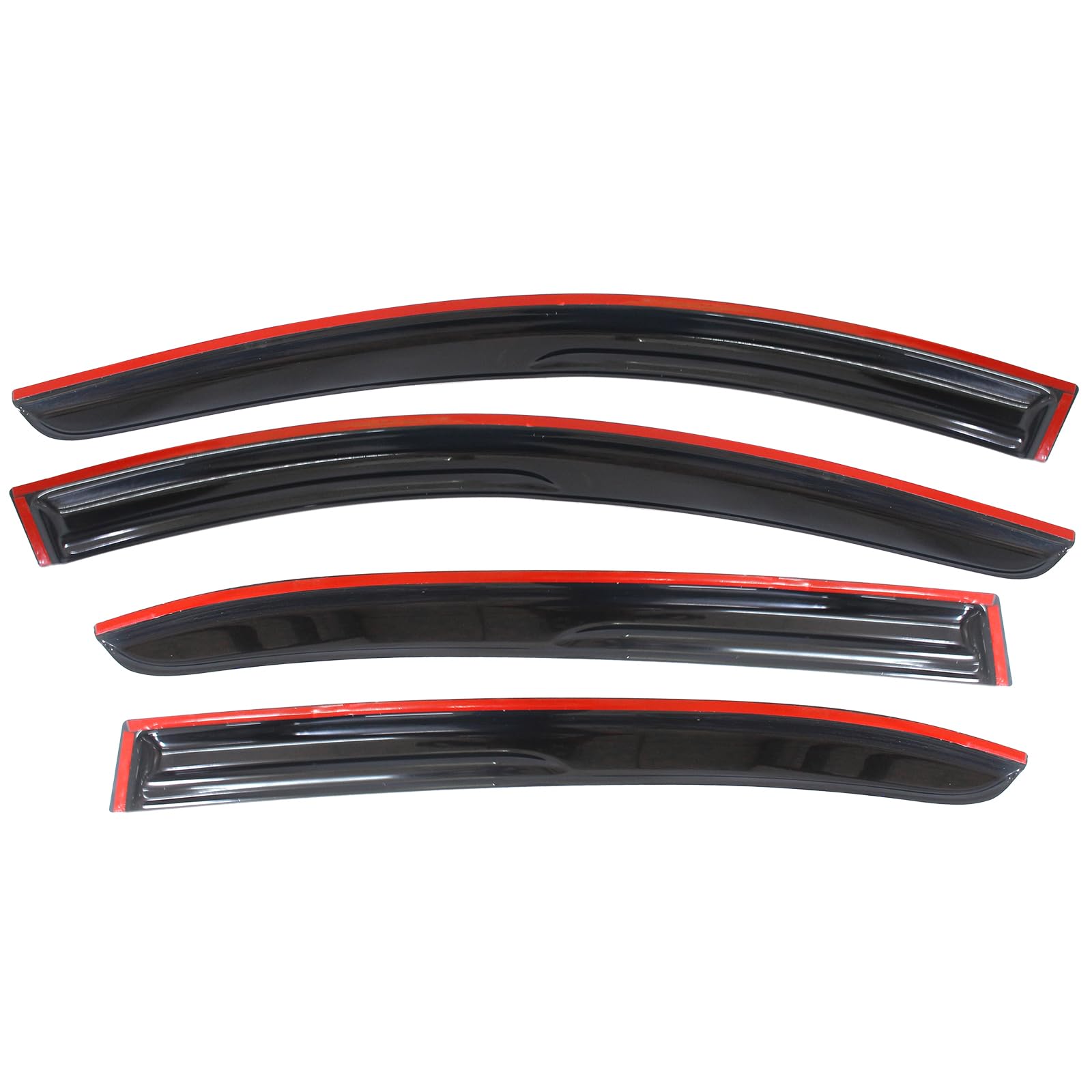 Window Visors Compatible With 2014-2019 Mazda 3 Sedan Hatchback, Smoked Aero Jdm Deflectors Stick On Sun Rain Wind Window Guards