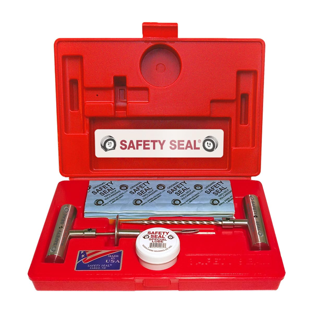 Safety Seal Truck Tire Repair Kit - Deluxe Case Kit, 30 Repairs, 8 Plug Strings, 7 Probe Tool, Tubeless Tire Repair Kit for Truc