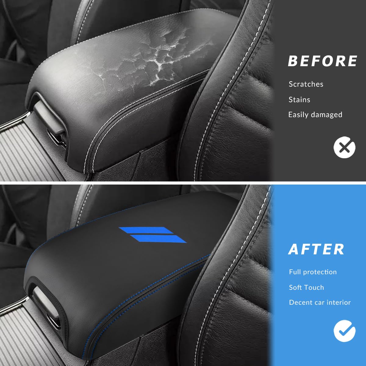 Intget Car Center Console Cover For 2022 2021 Dodge Charger Accessories 2020 2019 2018 2017 2016 2015 Leather Armrest Cover Cons
