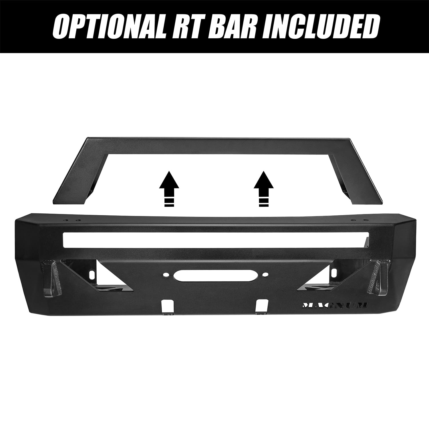 Magnum Front Bumper Winch Rt Style Guard Black For Select 2014-2024 Toyota 4Runner