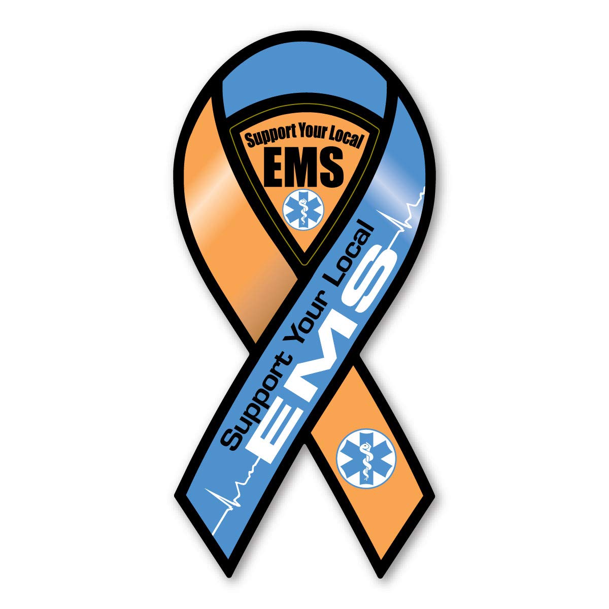 Support Your Local Ems 2-In-1 Ribbon Magnet By Magnet America Is 8'' X 3.875'' Made For Vehicles And Refrigerators