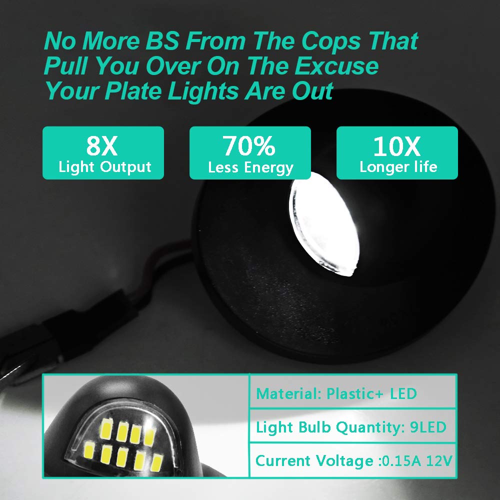 F150 License Plate Light Led Lamp Assembly Suitable For Ford F150 F250 F350 Super Duty Ranger Expedition Explorer Bronco Excursi