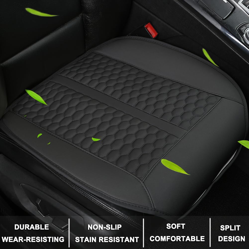 Black Panther Car Seat Cover, 1 Piece Universal Sideless Driver Seat Protector, With Lumbar Support And Headrest Cover (Black)