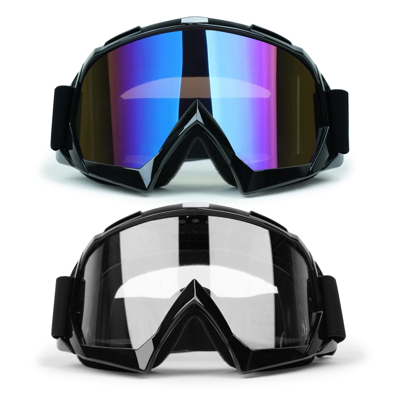 ATV Goggles Dirt Bike Goggles 2-Pack Motorcycle Motocross Goggles for Men Women MX Riding Goggels UTV Helmet Goggles Offroad Gog