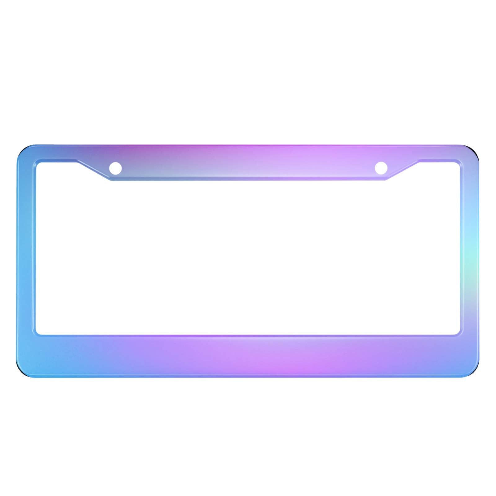HOSNYE License Plate Frame Gradient Purple Blue Metal License Plate Cover Front Plates Frames Car Tag Frame for Women Men US Veh