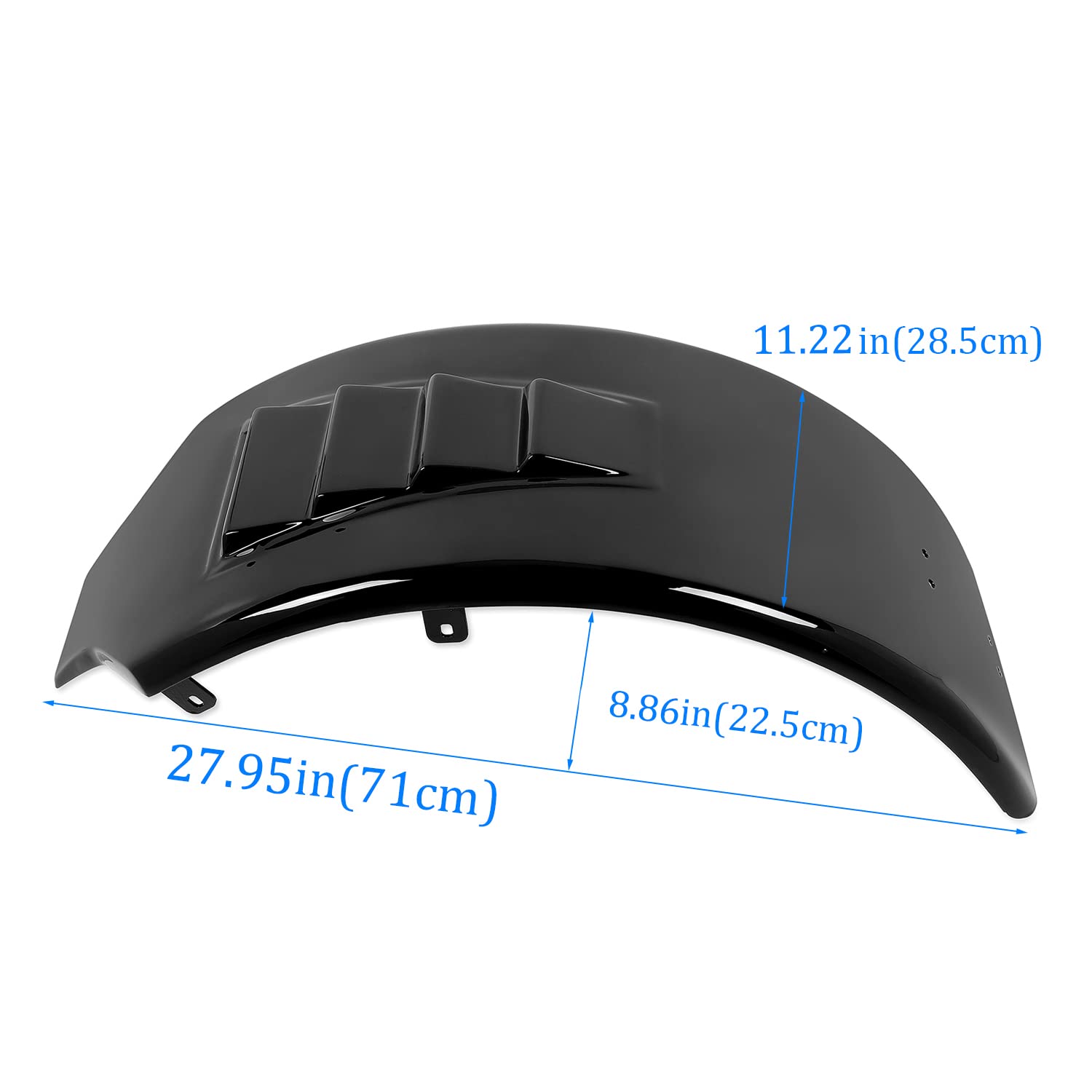 KUAFU Rear Fender Mudguard for 2015-2019 Polaris Slingshot, Bagger Hugger Style, Black Fiberglass, Model GO-1194
