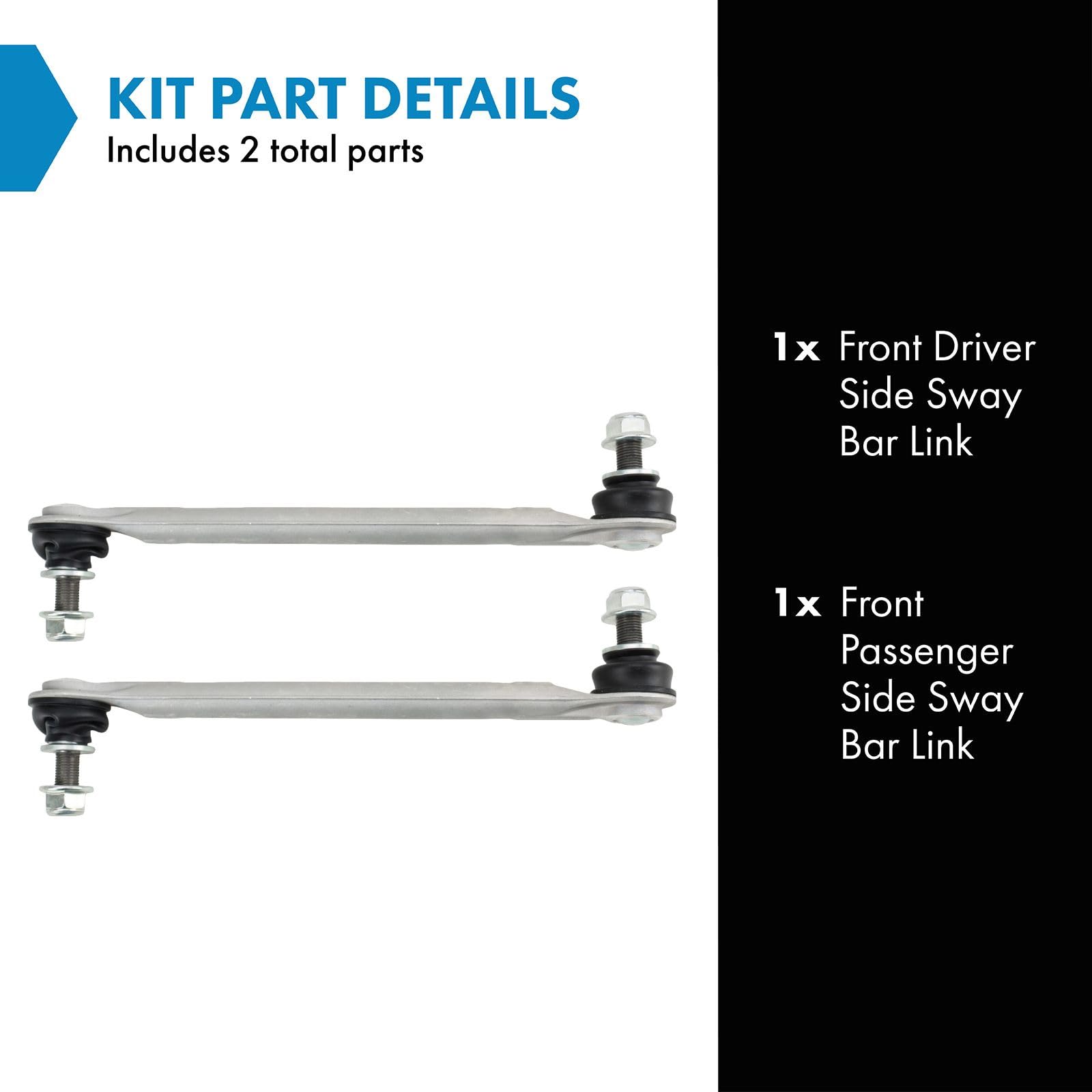 TRQ Front Sway Bar Stabilizer Link Set for Lexus ES250/ES300h/ES350 & Toyota Avalon/Camry, Model PSA72714