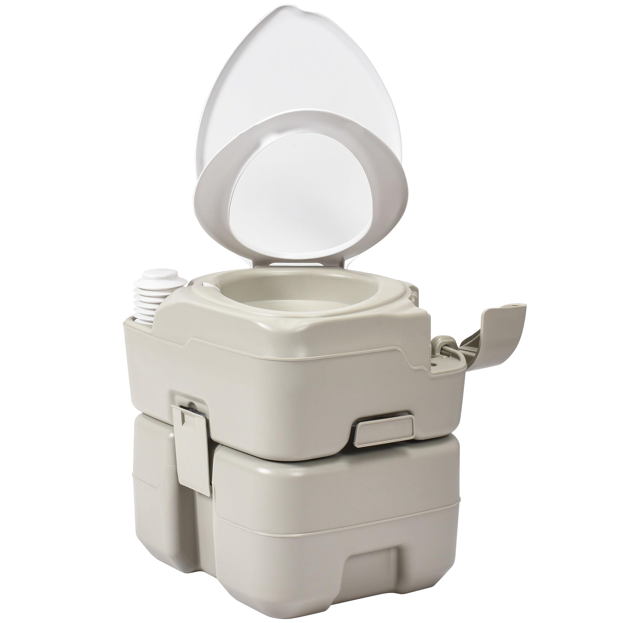 Yitahome 5.28 Gallon Portable Camping Toilet Porta Potty With Diagonal Enlargerd Bowl, Hand Sprayer And Press Flush Pump, Space