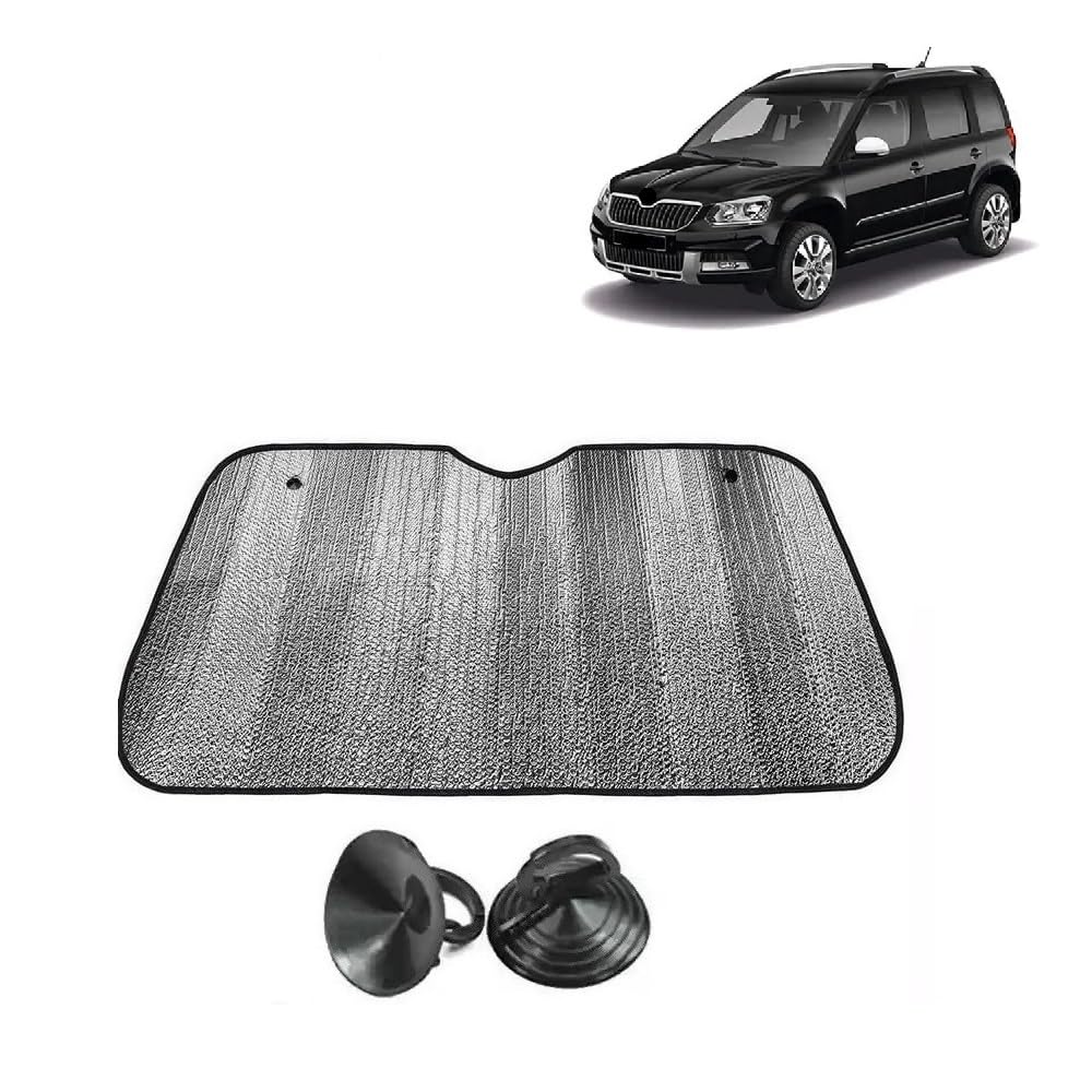 Car Windshield Sun Shade UV Rays Protector Silver Sunshade Solar Reflective suitable for Skoda Yeti