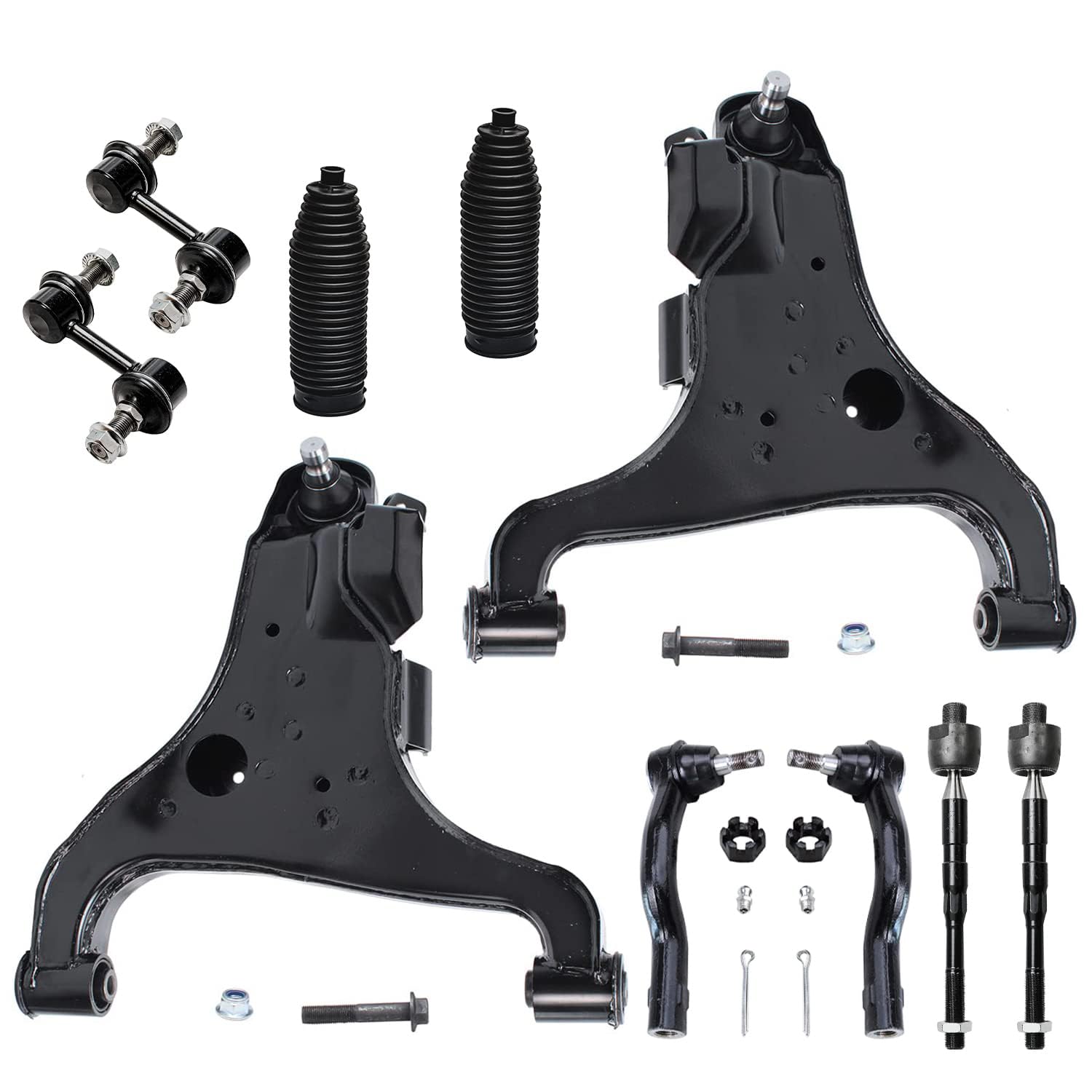 Detroit Axle - 10pc Front End Suspension Kit for 2004-2010 Infiniti QX56, 2004-2015 Nissan Titan Pathfinder Armada, Lower Contro