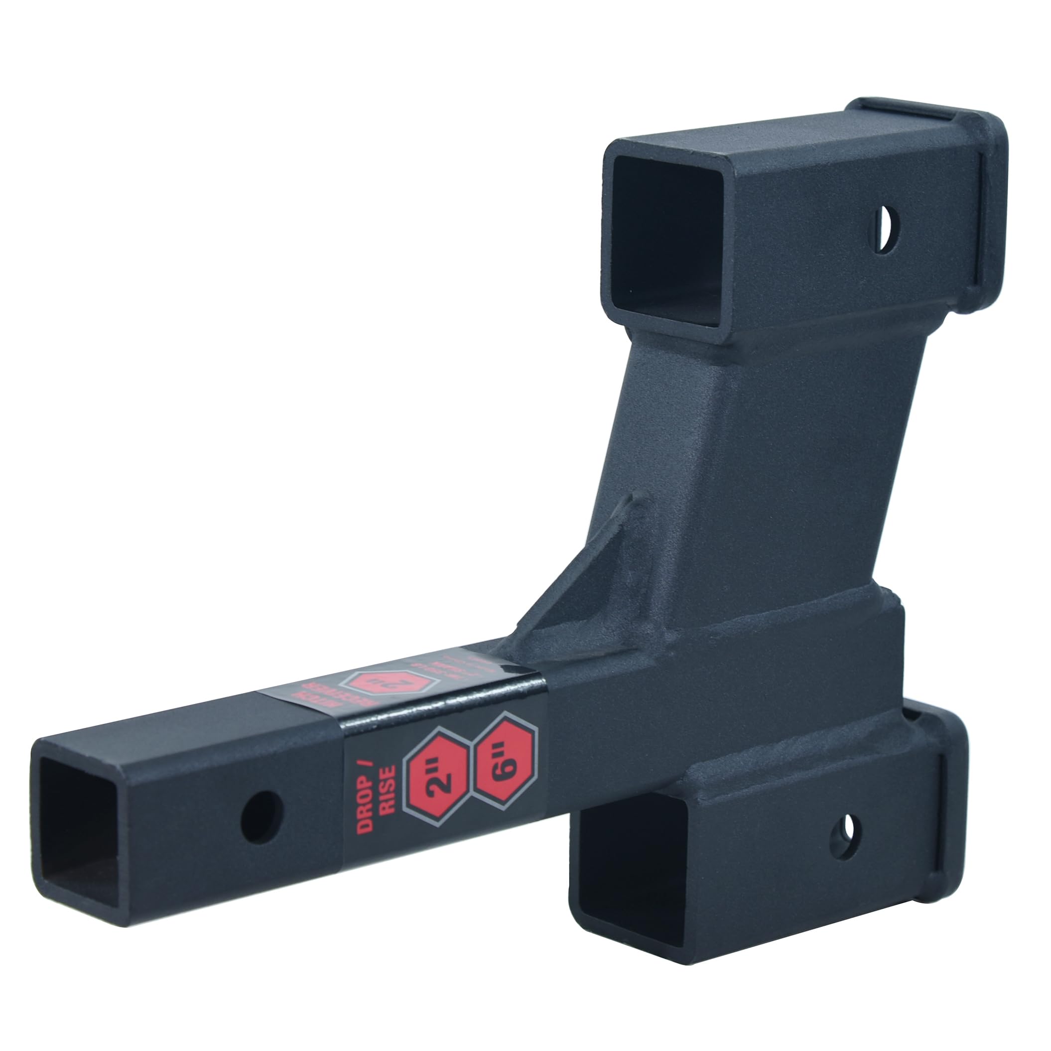 TOPTOW Dual Hitch Extender, 2" Receiver, 2-1/4" & 6-1/4" Rise/Drop, Alloy Steel, 7500lbs Capacity,
