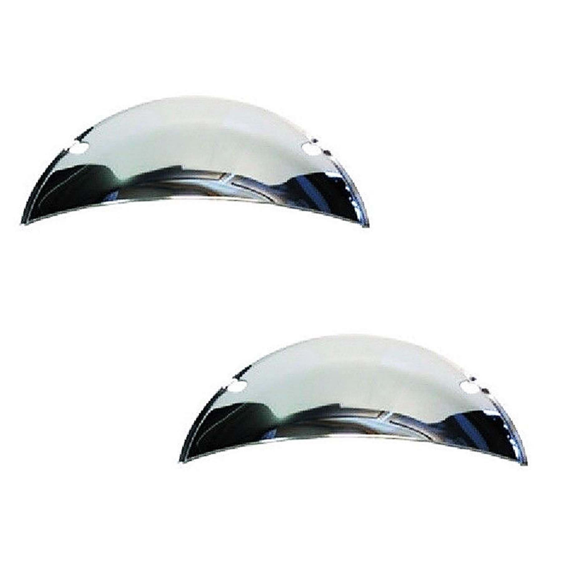 Octane Lighting 5.75 5-3/4 Polished Stainless Steel Metal Half Moon Shields Covers Quad Headlight Lamp Cover Pair for H5006 H500