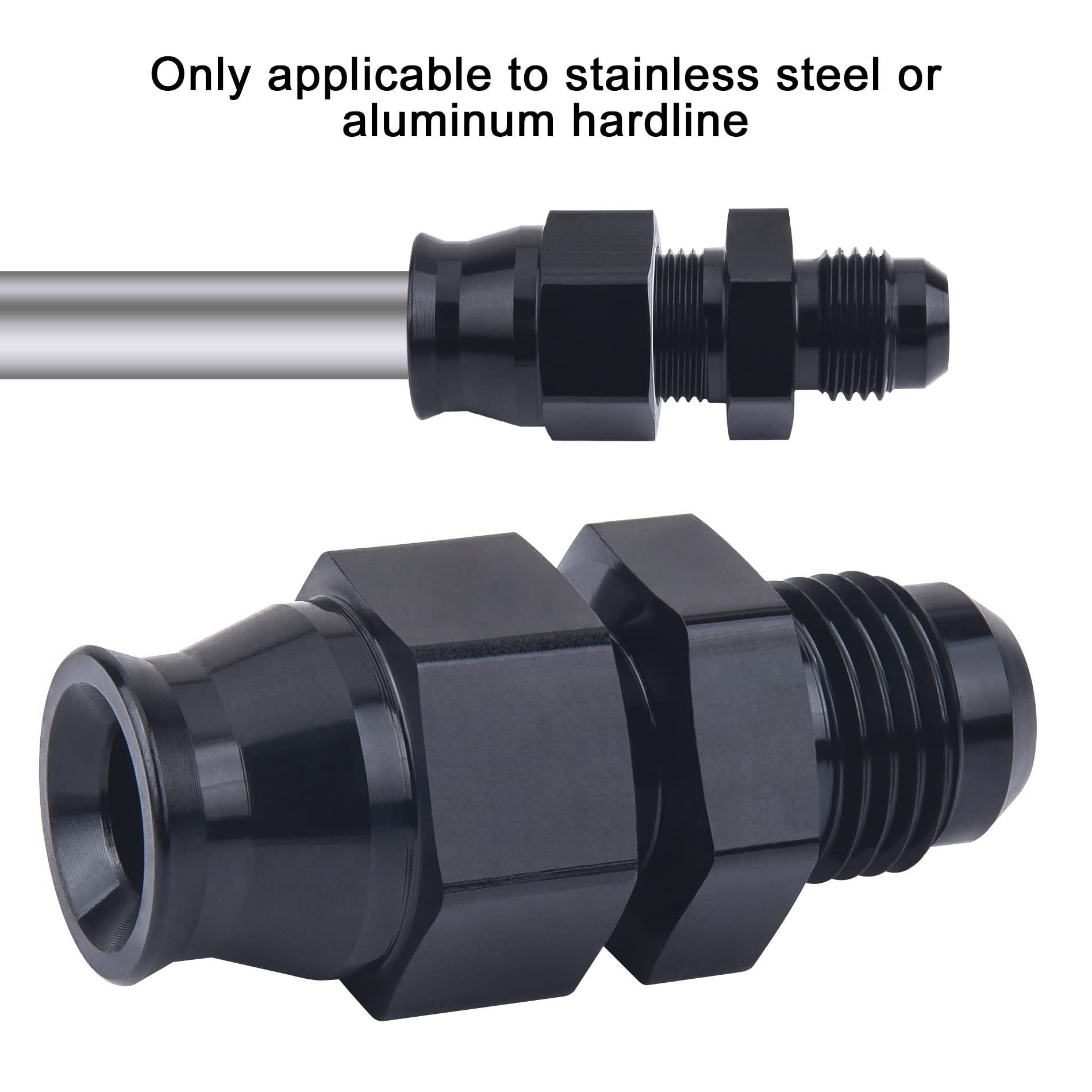 Evil Energy 10An Male To 5/8 Hardline Compression Fitting Adapter Aluminum Black