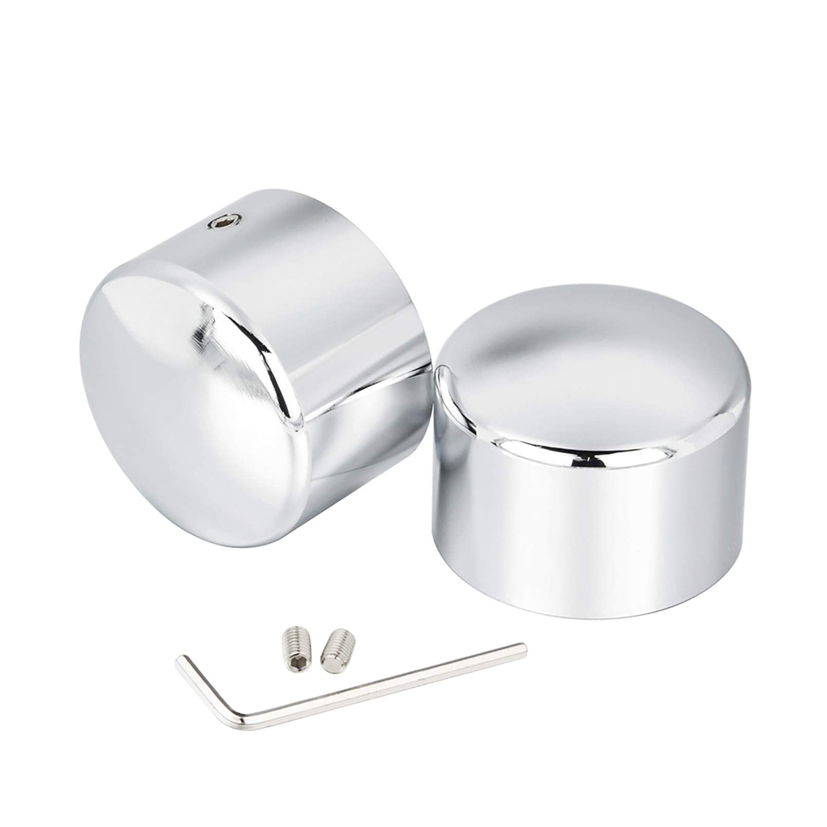 Benlari Chrome Front Axle Nut Caps 2002-2024 Compatible for Harley Davidson Touring Softail Sportster Dyna Electra Street Road G