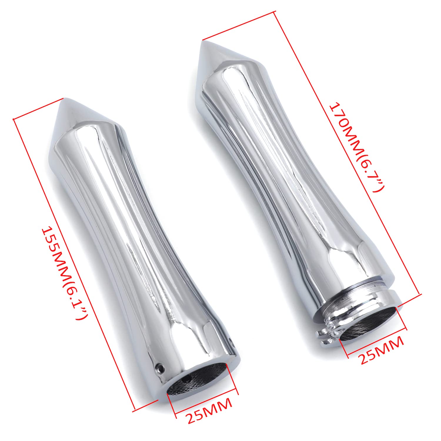 Httmt Trhb101-1''- Motorcycle Chrome Handle Grips 1'' 25Mm Compatible With Harley Road King/Ultra/Touring/Vtx 1800/ Yamaha Road
